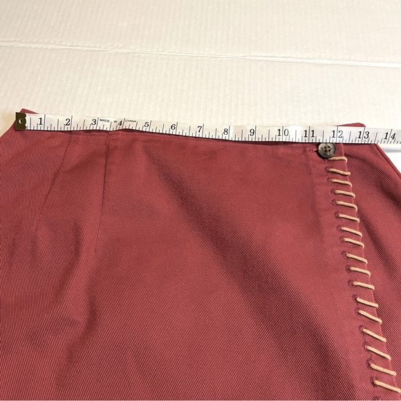 Cambridge Dry Goods Company Wrap Skirt Rust with Tan Contrast Stitching … - Picture 5 of 6